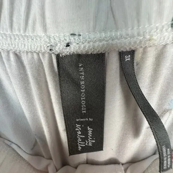 Anthropologie Pajama Pants Womens 3X White Emily Isabella Winter Skater Holiday - Picture 9 of 16